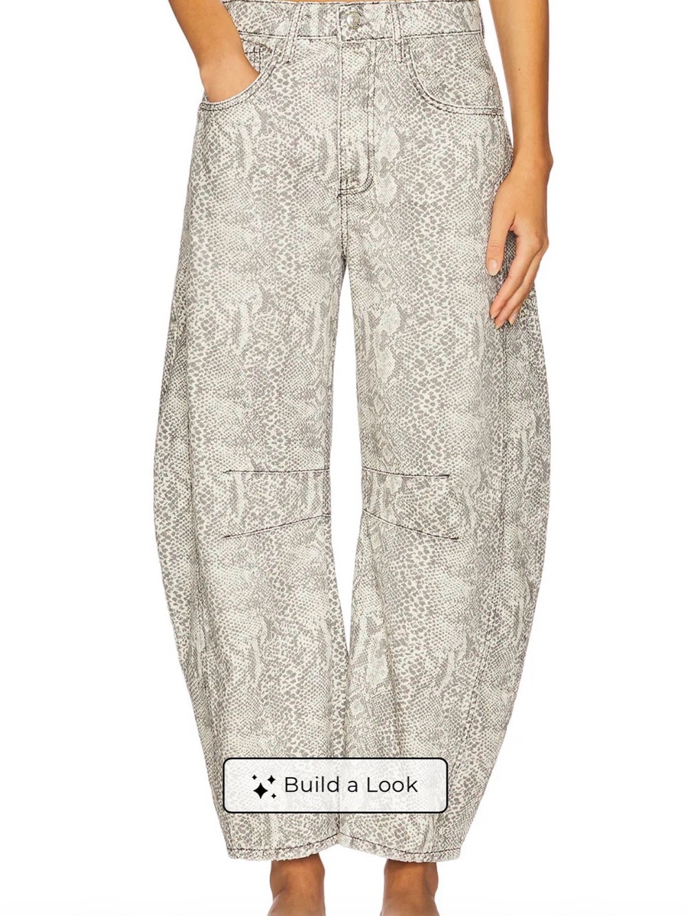 Free People We The Free Women’s Snake Print Midi Skirt in Gray